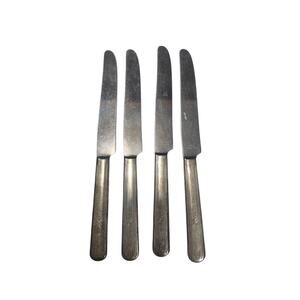 4 Tudor Plate Oneida Friendship-Medality Dinner Knives 9⅛" 1932 Stainless Blade